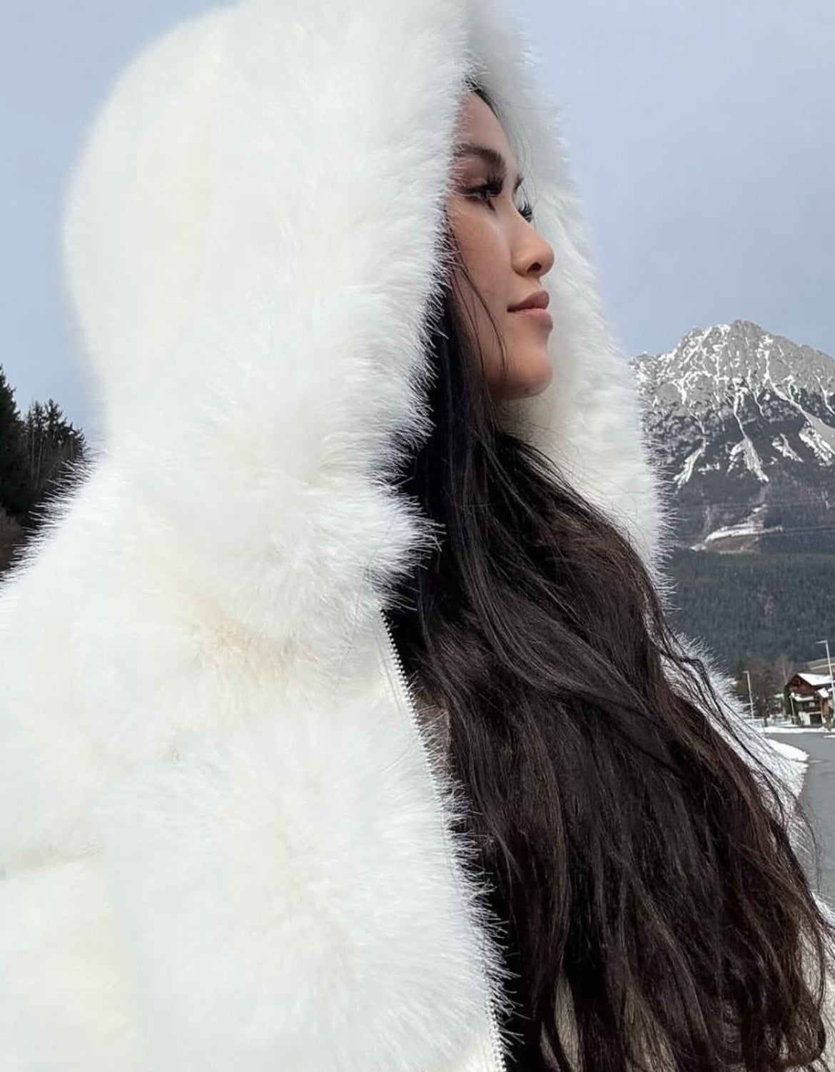 PETRA fehér műszőrme kabát