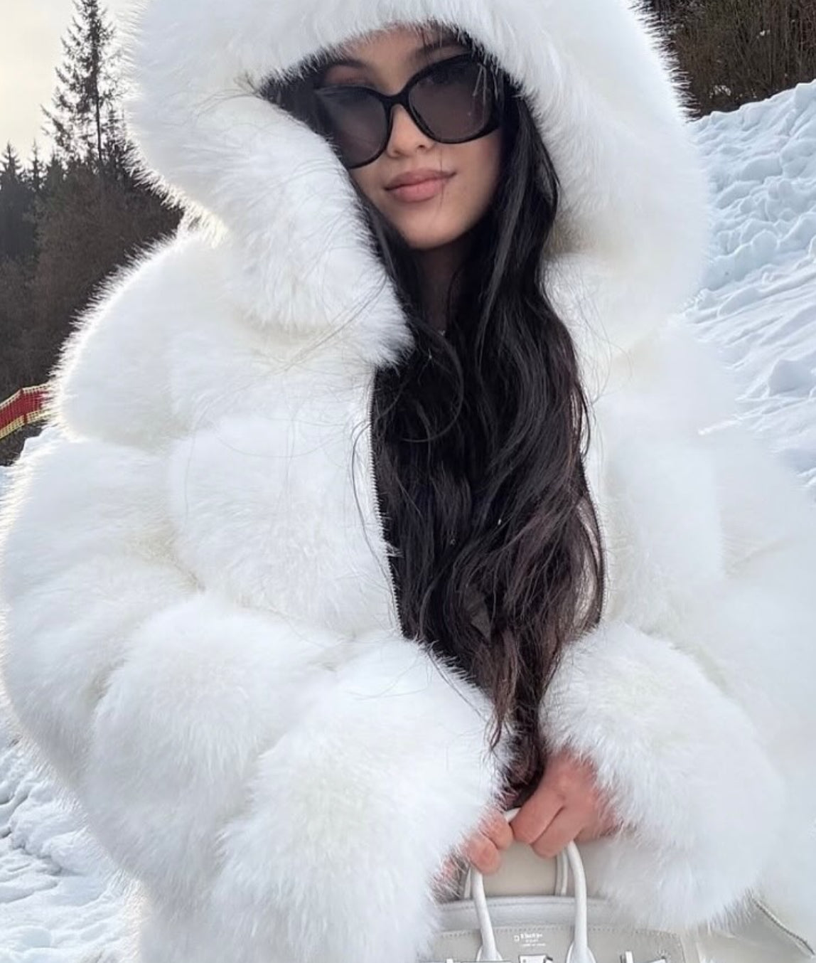 PETRA fehér műszőrme kabát