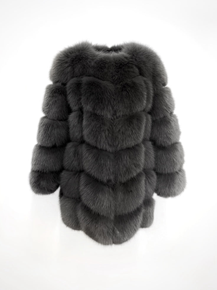 BONNIE szürke műszőrme kabát