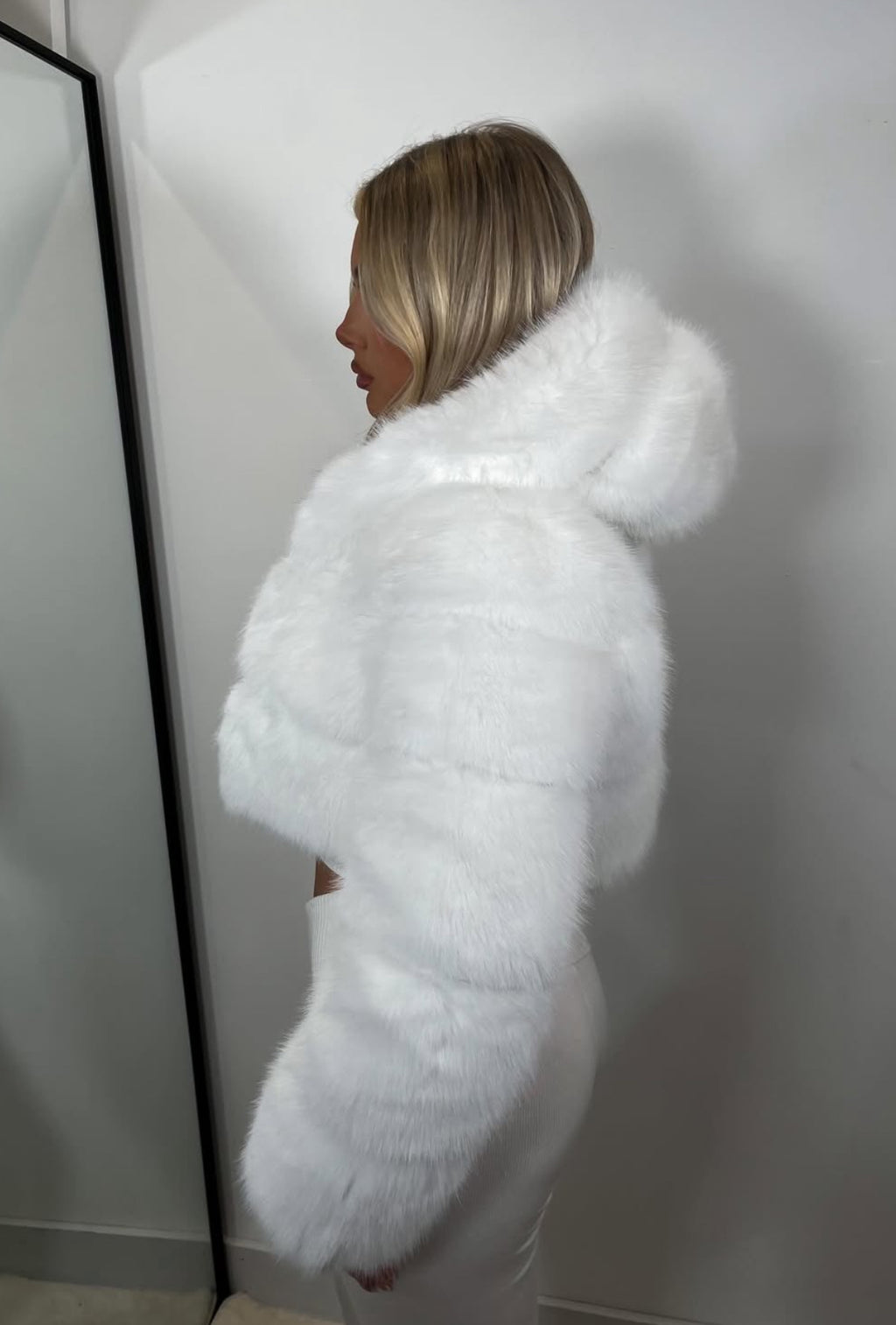 PETRA fehér műszőrme kabát