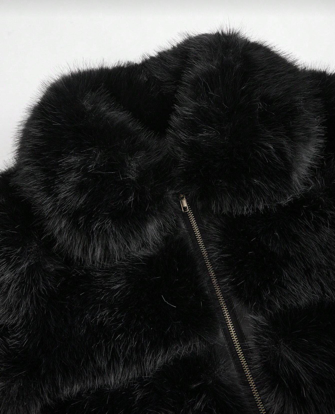 RITA fekete műszőrme kabát