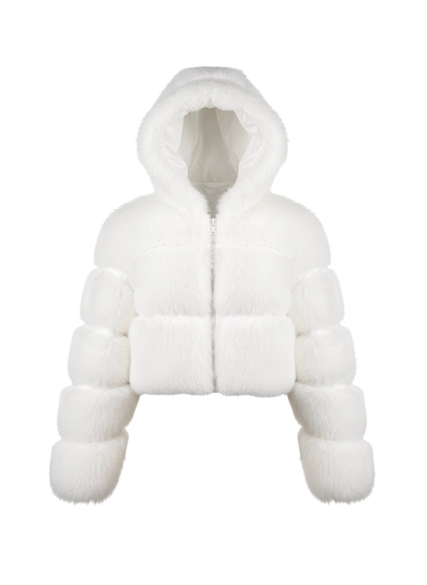 PETRA fehér műszőrme kabát