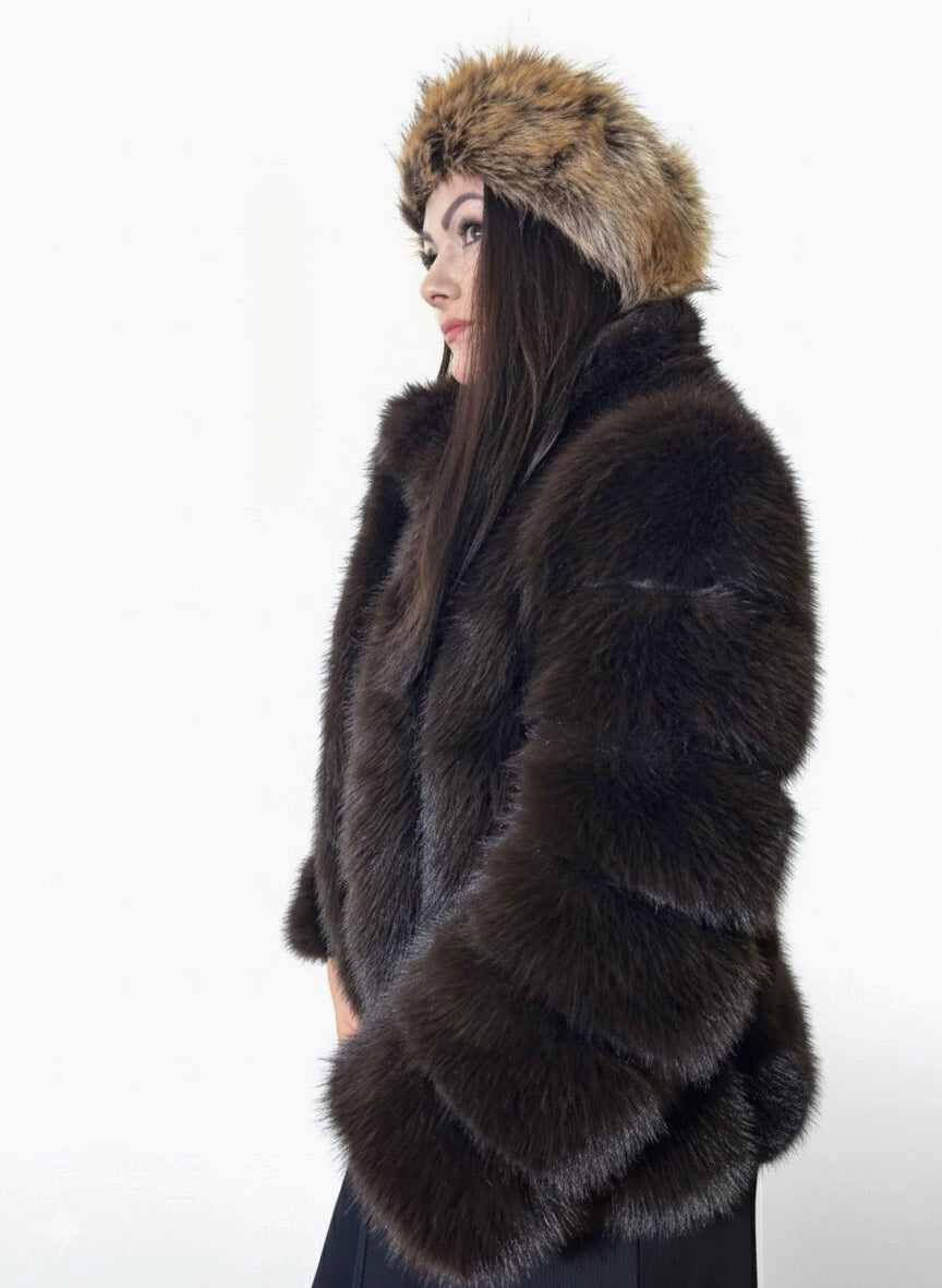 JADE barna műszőrme kabát