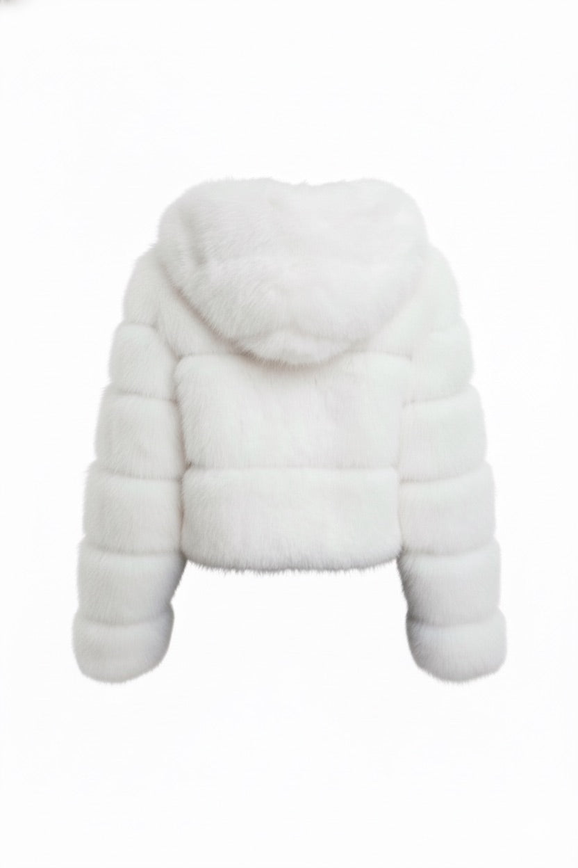 PETRA fehér műszőrme kabát